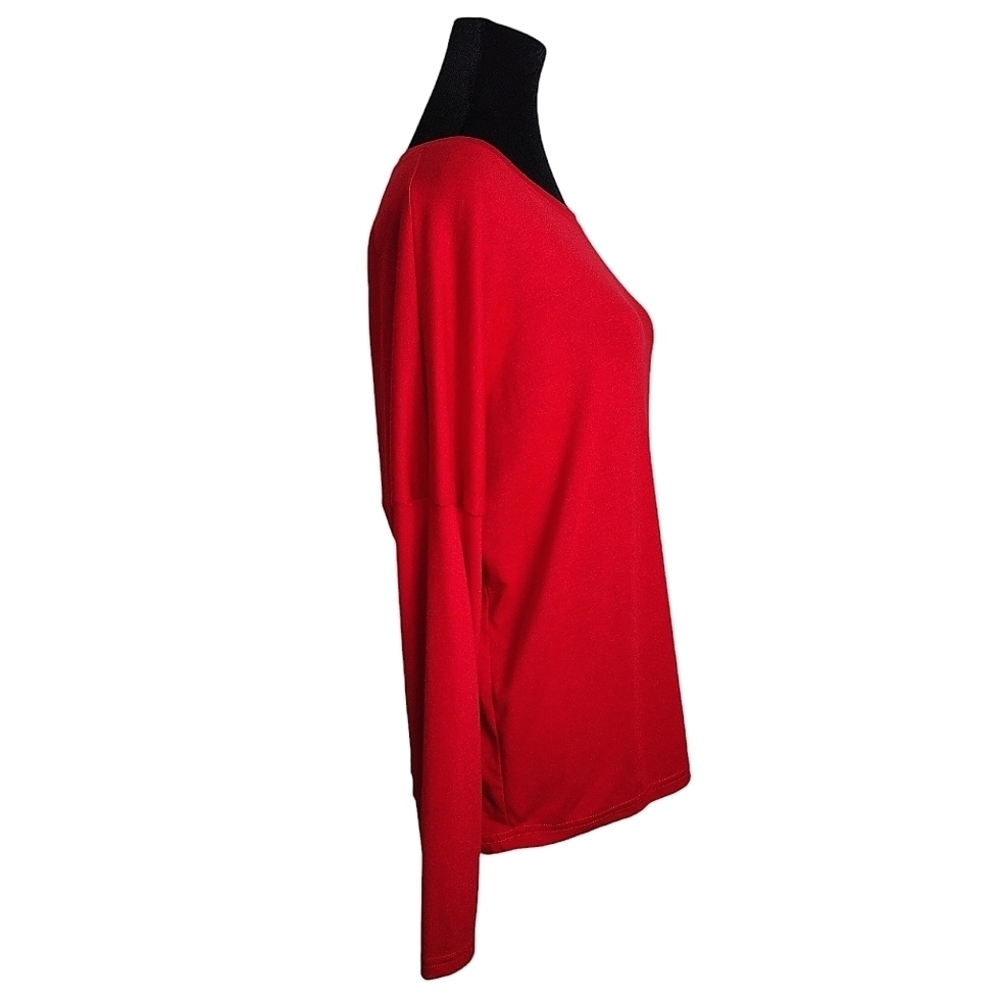 Pretty Garden Red Sweater Long sleeve cotton blend Size Small - Picture 4 of 8